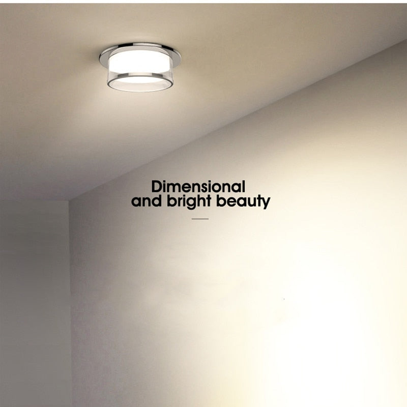 Downlight LED Recessed Light Crystal Stereoscopic Spotlight Modern Corridor Aisle Porch Bedroom Kitchen Ceiling Lamp AC110 220V