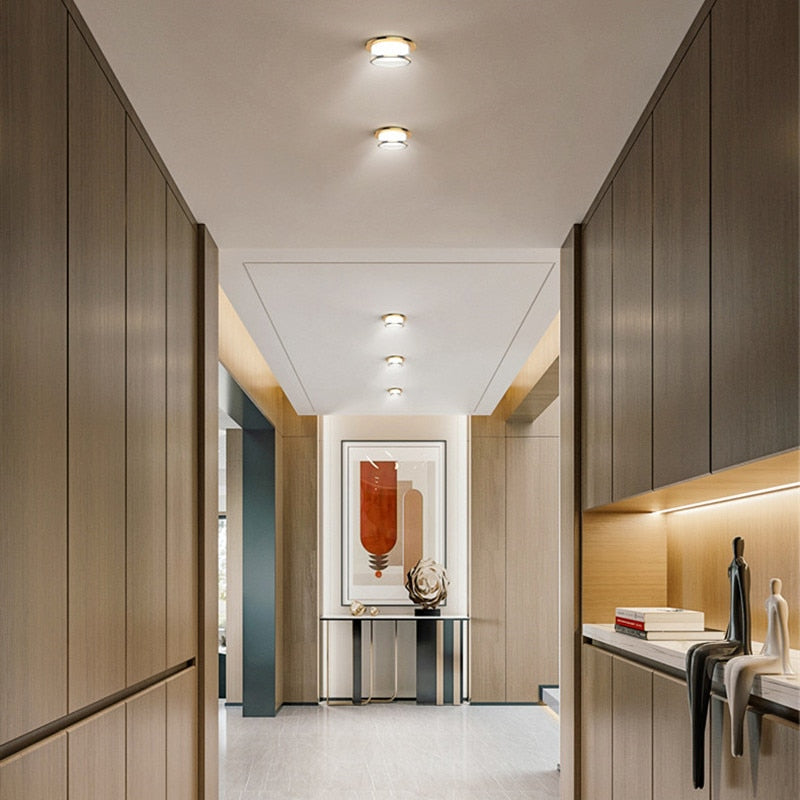 Downlight LED Recessed Light Crystal Stereoscopic Spotlight Modern Corridor Aisle Porch Bedroom Kitchen Ceiling Lamp AC110 220V