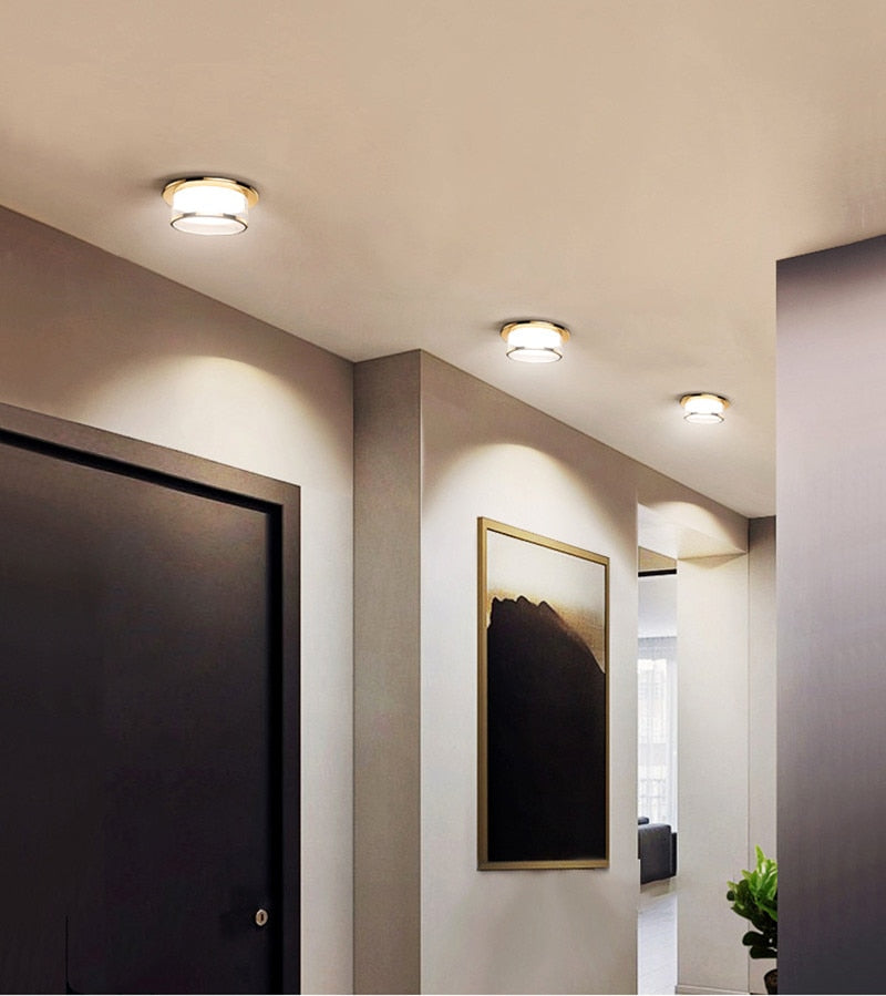 Downlight LED Recessed Light Crystal Stereoscopic Spotlight Modern Corridor Aisle Porch Bedroom Kitchen Ceiling Lamp AC110 220V