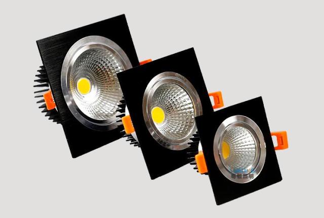 LED square COB Downlight Dimmable ac80-240V 7W 9W 12W Recessed Led ceiling lamp Spot light Bulbs Indoor Lighting