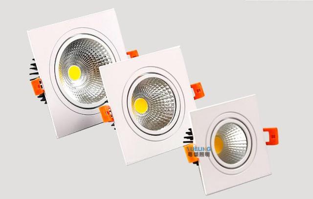 LED square COB Downlight Dimmable ac80-240V 7W 9W 12W Recessed Led ceiling lamp Spot light Bulbs Indoor Lighting
