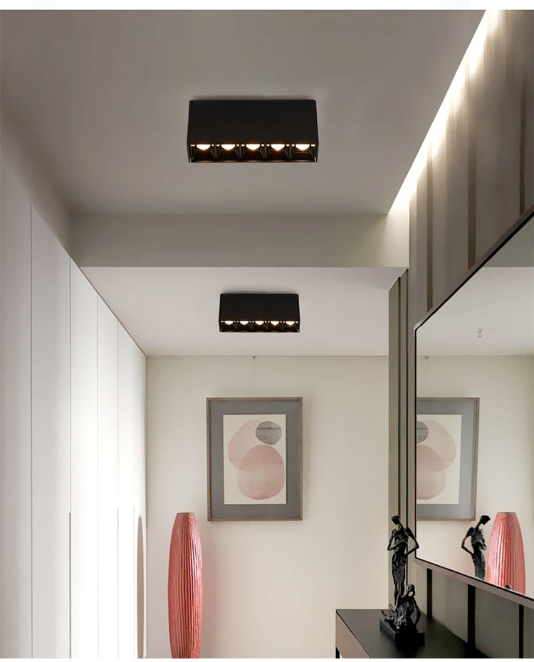 Dimmable Recessed Strip LED Ceiling Lights 10W 20W 30W 40W  LED Downlights AC85~265V LED Strip Lamp Indoor Lighting