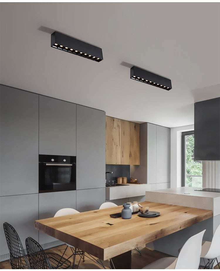 Dimmable Recessed Strip LED Ceiling Lights 10W 20W 30W 40W  LED Downlights AC85~265V LED Strip Lamp Indoor Lighting