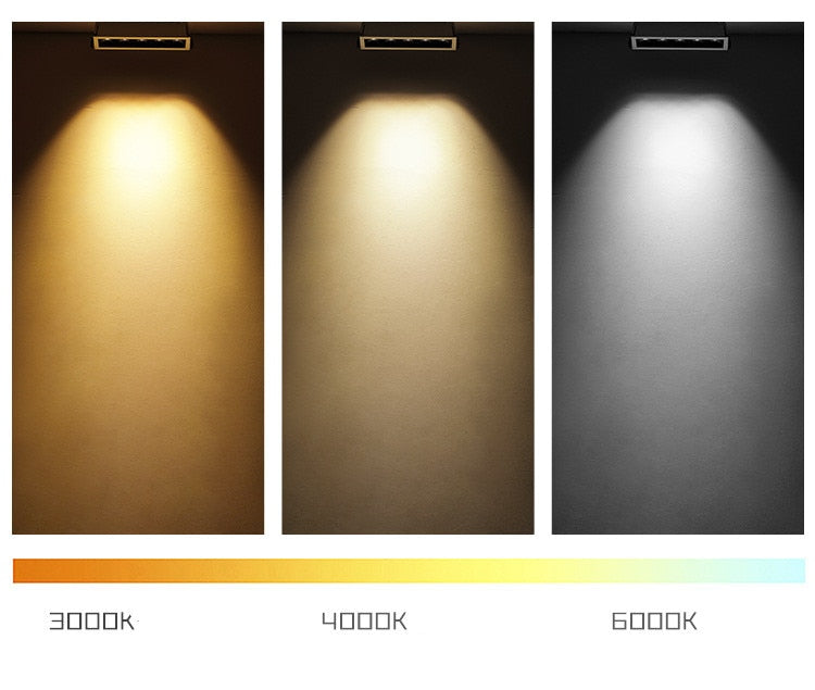 Dimmable Recessed Strip LED Ceiling Lights 10W 20W 30W 40W  LED Downlights AC85~265V LED Strip Lamp Indoor Lighting