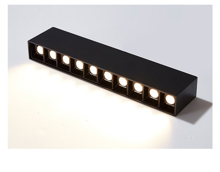 Dimmable Recessed Strip LED Ceiling Lights 10W 20W 30W 40W  LED Downlights AC85~265V LED Strip Lamp Indoor Lighting