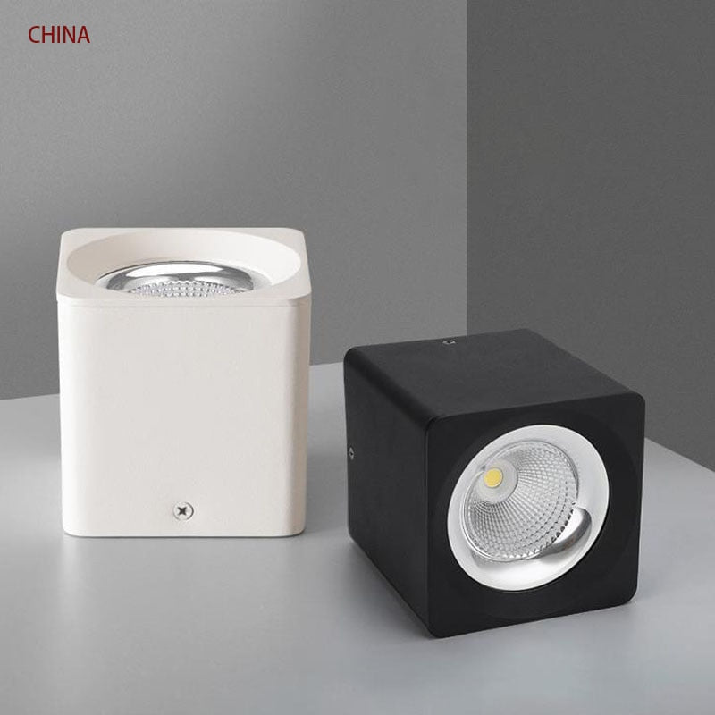 Square Dimmable COB LED Downlights 7W 9W 12W LED Ceiling Spot lights AC85~265V LED Ceiling Lamps Warm/Cold White Indoor Lighting