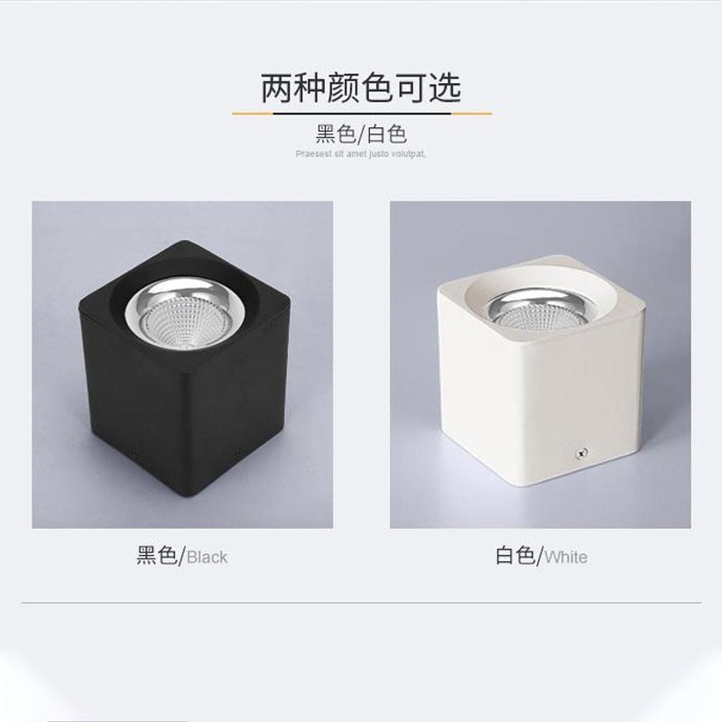 Square Dimmable COB LED Downlights 7W 9W 12W LED Ceiling Spot lights AC85~265V LED Ceiling Lamps Warm/Cold White Indoor Lighting