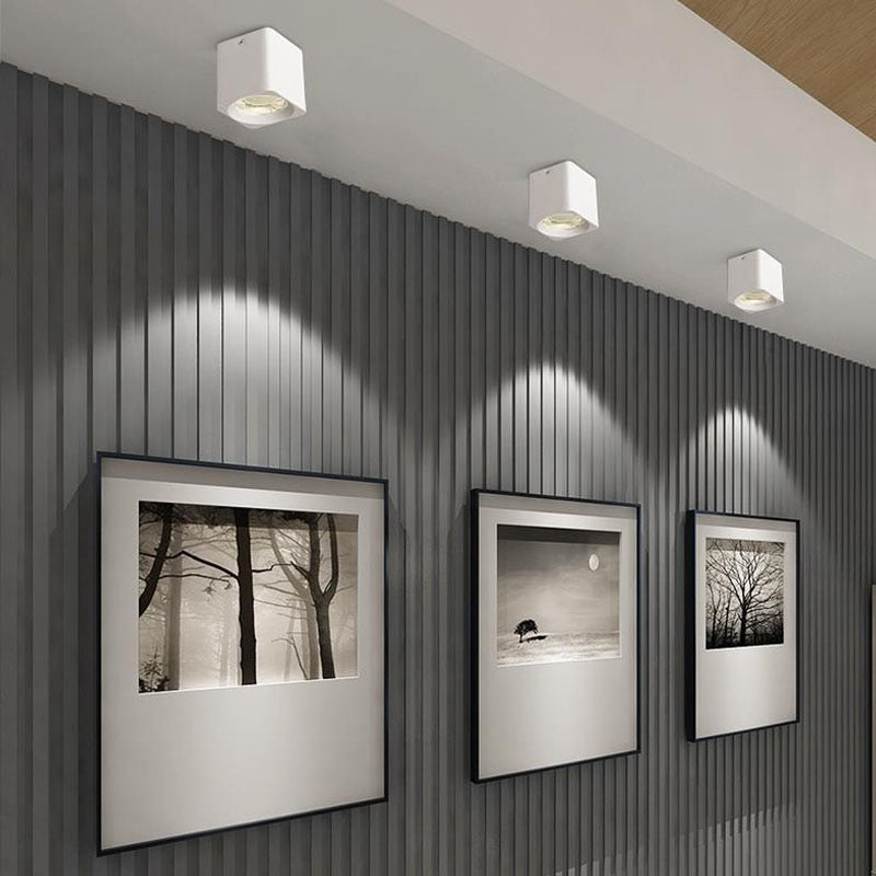 Square Dimmable COB LED Downlights 7W 9W 12W LED Ceiling Spot lights AC85~265V LED Ceiling Lamps Warm/Cold White Indoor Lighting