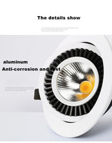 ACETIDE 360 Angle Rotatable LED COB Recessed Downlight Square 6W 9W -- 20W LED Ceiling Spot Light for Picture TV Background 220V