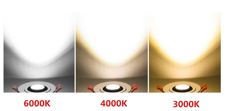 ACETIDE 360 Angle Rotatable LED COB Recessed Downlight Square 6W 9W -- 20W LED Ceiling Spot Light for Picture TV Background 220V