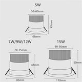 Dimmable COB Downlights Lamp 220v Ceiling Led Spot Lights 7W 9W 18W Recessed Round Room Kitchen Chambre Indoor Round Light