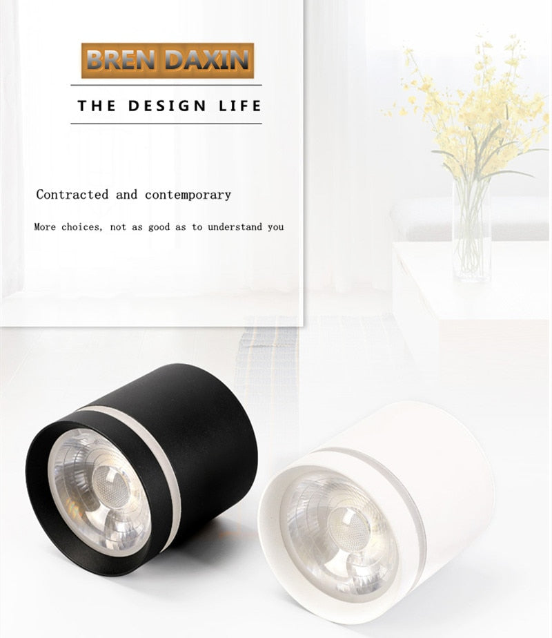 Dimmable COB Cylinder Led Downlight Surface 5W 7W 10W 12W 15W 18W COB LED Ceiling Spot Lights  LED Background Lamps Indoor Lighting