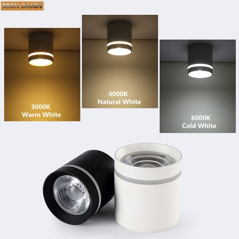 Dimmable COB Cylinder Led Downlight Surface 5W 7W 10W 12W 15W 18W COB LED Ceiling Spot Lights  LED Background Lamps Indoor Lighting