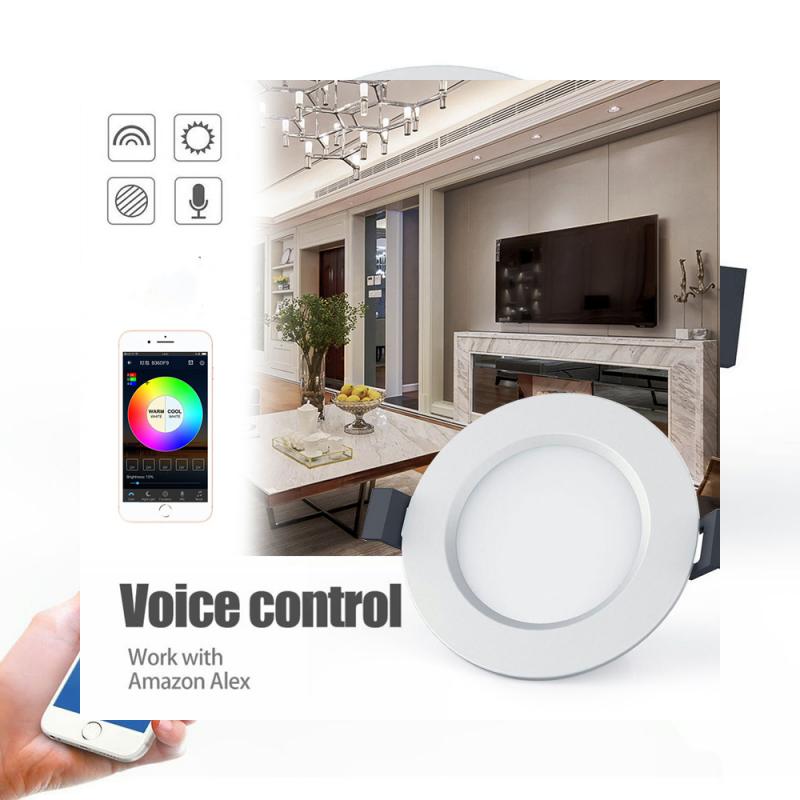 LED Light Bulbs Smart WiFi 4.5W Downlight Bluetooth-compatible Lamp RGBW Dimmable Spot Light APP Remote Control White/Warm Light