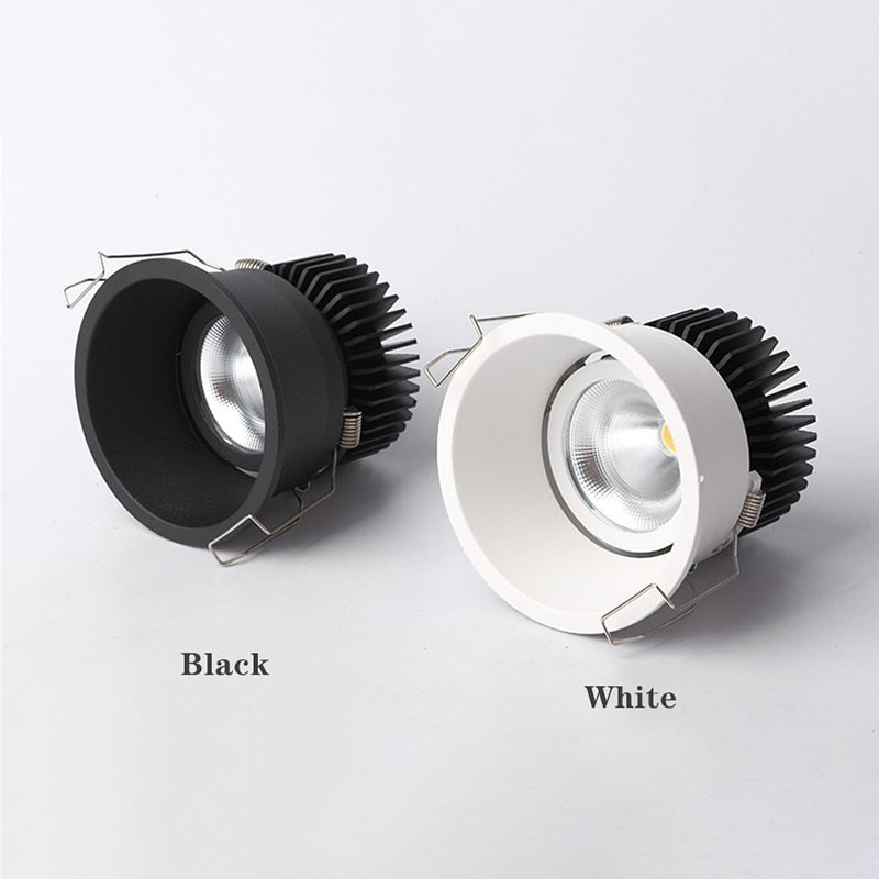 Dimmable Recessed Narrow Border Anti-glare COB LED Downlights AC85-265V 5W/7W/9W/12W/18W  LED Ceiling Lamps Hotel Villa Lighting