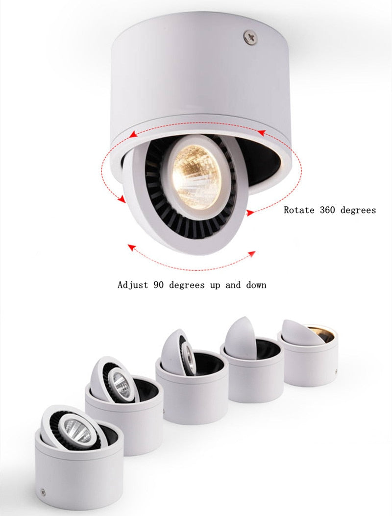 Dimmable surface mounted LED downlight spot light 5W/7W/9W/15WCOB wall lamp AC85V-265V ceiling light living room commercial home