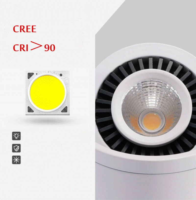 Dimmable surface mounted LED downlight spot light 5W/7W/9W/15WCOB wall lamp AC85V-265V ceiling light living room commercial home