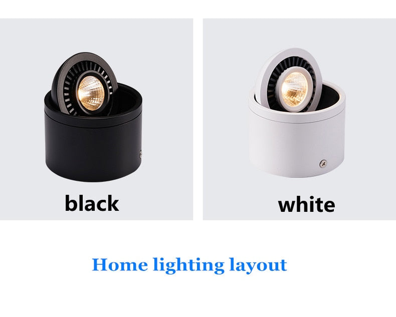 Dimmable surface mounted LED downlight spot light 5W/7W/9W/15WCOB wall lamp AC85V-265V ceiling light living room commercial home