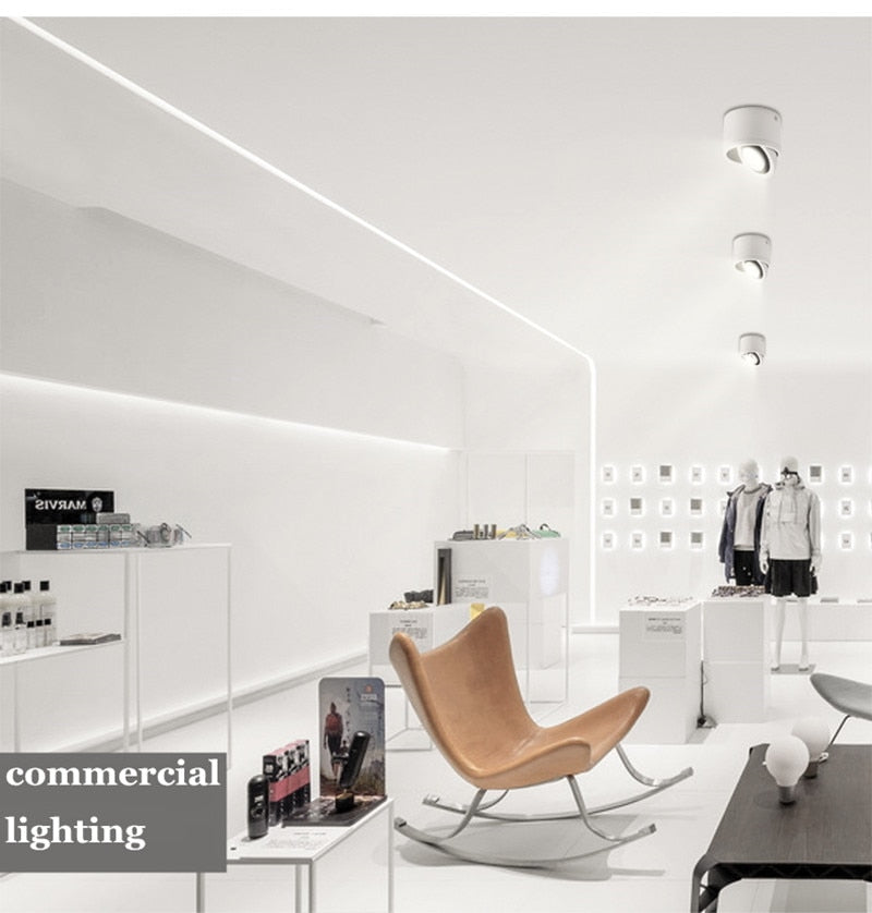 Dimmable surface mounted LED downlight spot light 5W/7W/9W/15WCOB wall lamp AC85V-265V ceiling light living room commercial home