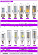 E27 E14 LED Corn Bulb 24 36 48 56 69 72 LEDs SMD 5730 220V Lampasas LED Lamp Chandelier Candle LED Light Bombillas