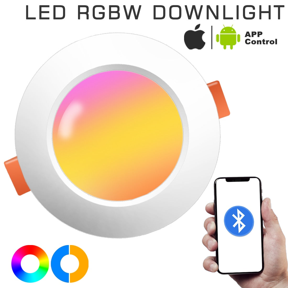 LED Ceiling Lamp RGB Downlight Dimmable Smart Home focos Bulb Light Spotlight Colour Changing Fan 220V 110V Work with Bluetooth