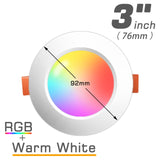 LED Ceiling Lamp RGB Downlight Dimmable Smart Home focos Bulb Light Spotlight Colour Changing Fan 220V 110V Work with Bluetooth