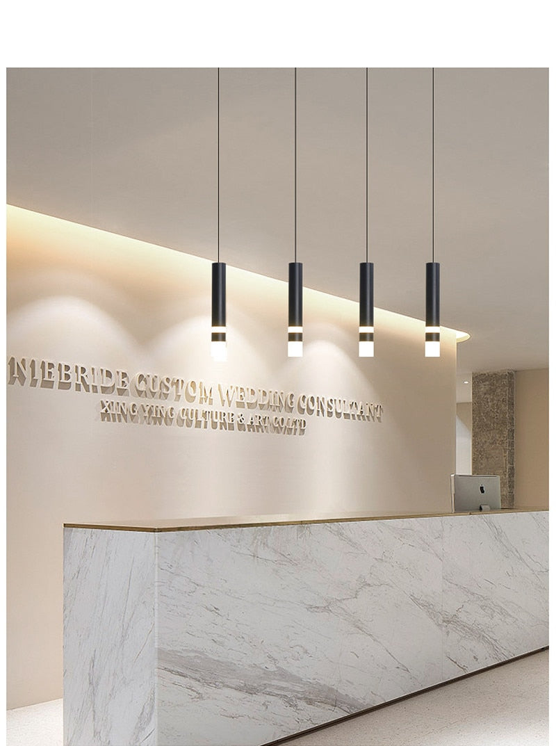 LED Pendant Lights COB Ceiling 7w 12w AC85-265V Cylinder Downlight Hanging Lamp Kitchen Fixtures  Bedroom Office Cafe Bar