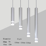 LED Pendant Lights COB Ceiling 7w 12w AC85-265V Cylinder Downlight Hanging Lamp Kitchen Fixtures  Bedroom Office Cafe Bar