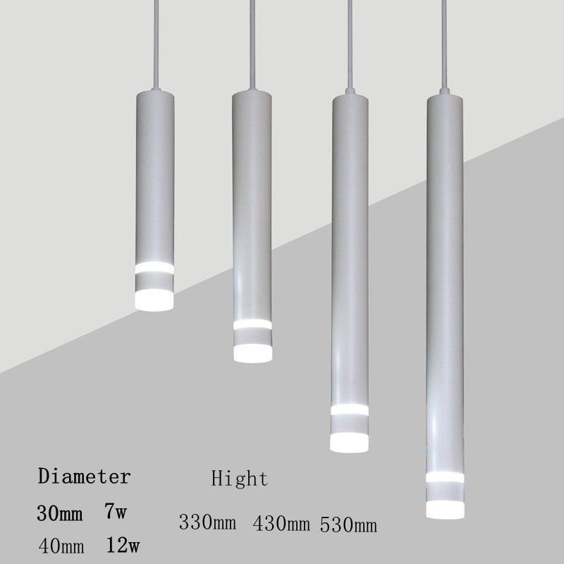 LED Pendant Lights COB Ceiling 7w 12w AC85-265V Cylinder Downlight Hanging Lamp Kitchen Fixtures  Bedroom Office Cafe Bar