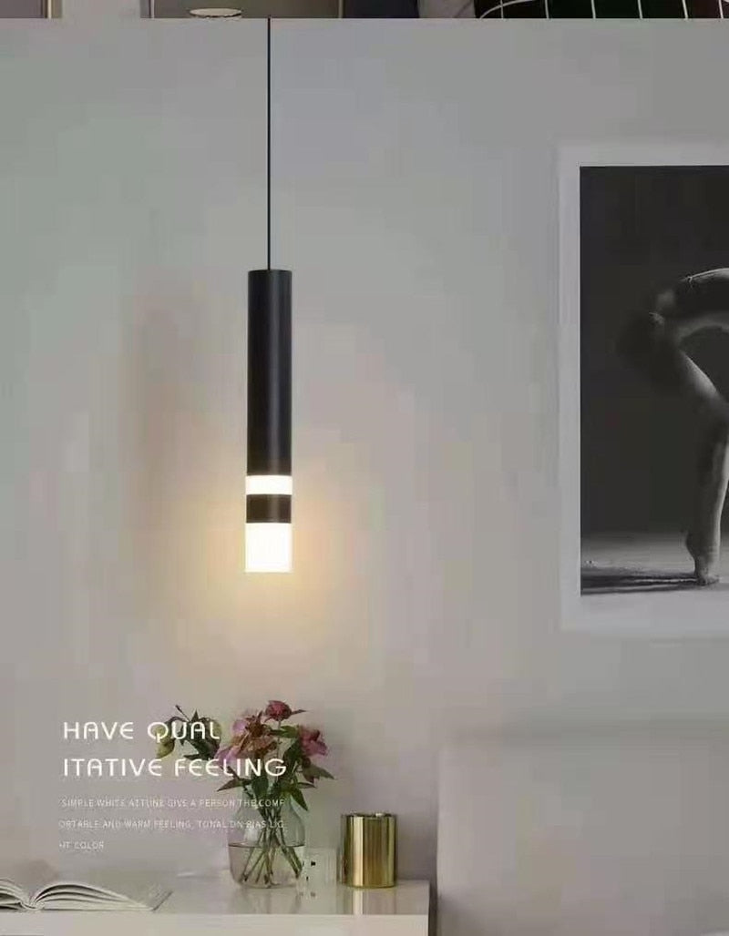 LED Pendant Lights COB Ceiling 7w 12w AC85-265V Cylinder Downlight Hanging Lamp Kitchen Fixtures  Bedroom Office Cafe Bar