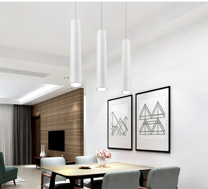 LED Pendant Lights COB Ceiling 7w 12w AC85-265V Cylinder Downlight Hanging Lamp Kitchen Fixtures  Bedroom Office Cafe Bar