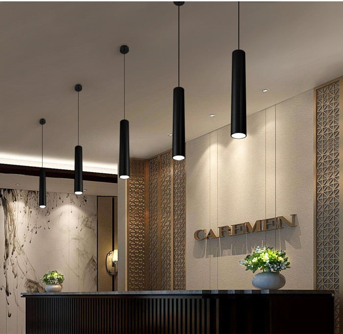 LED Pendant Lights COB Ceiling 7w 12w AC85-265V Cylinder Downlight Hanging Lamp Kitchen Fixtures  Bedroom Office Cafe Bar