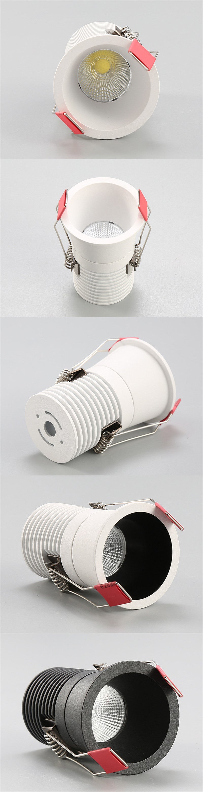 2021 Mini LED Downlight COB 6W 10W 12W Dimmable AC110V 220V Recessed Spotlight 24 White and Black Ceiling Lamp For Cabinet Light