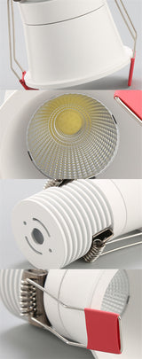 2021 Mini LED Downlight COB 6W 10W 12W Dimmable AC110V 220V Recessed Spotlight 24 White and Black Ceiling Lamp For Cabinet Light