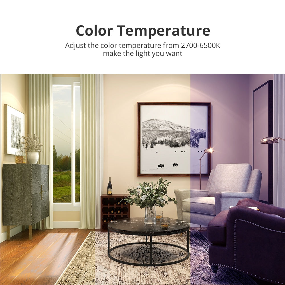 Benexmart Tuya WiFi LED Surface Mounted Light Dimmable Downlight for Ceiling 9W RGBCW NO Hole Round Spotlight Alexa Google Home