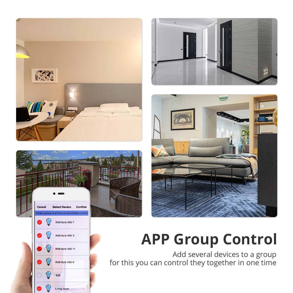 Benexmart Tuya WiFi LED Surface Mounted Light Dimmable Downlight for Ceiling 9W RGBCW NO Hole Round Spotlight Alexa Google Home