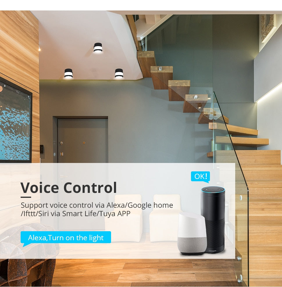 Benexmart Tuya WiFi LED Surface Mounted Light Dimmable Downlight for Ceiling 9W RGBCW NO Hole Round Spotlight Alexa Google Home