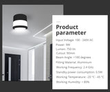 Benexmart Tuya WiFi LED Surface Mounted Light Dimmable Downlight for Ceiling 9W RGBCW NO Hole Round Spotlight Alexa Google Home