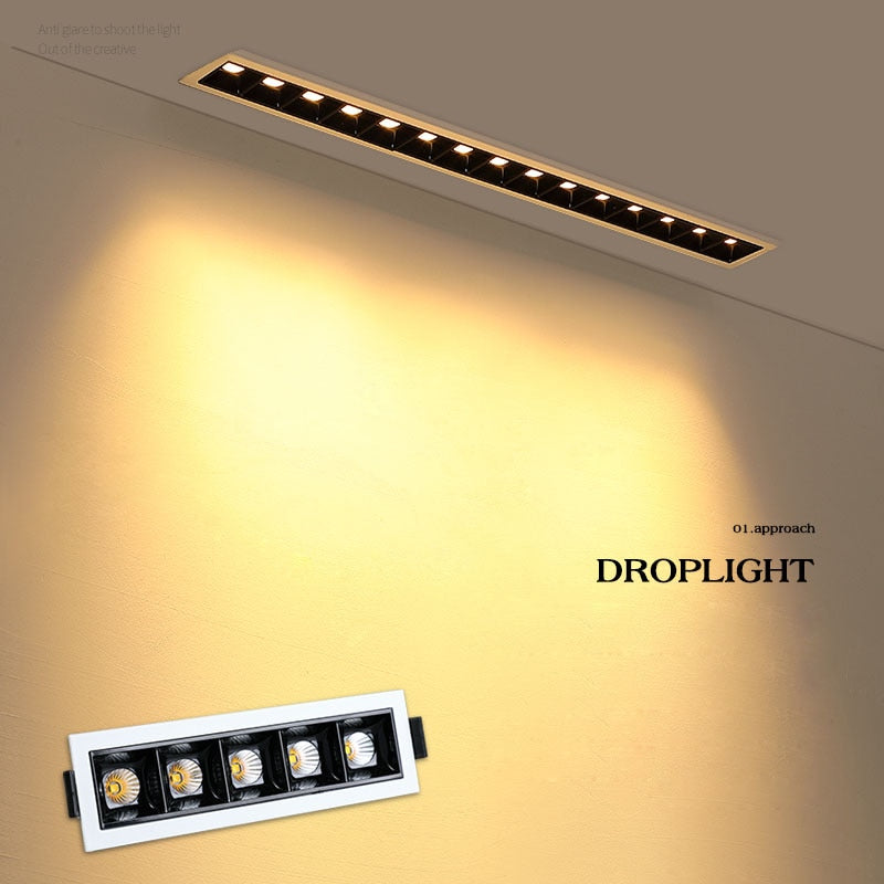 Dimmable Recessed Strip LED Ceiling Lights 2w 4w 6w 10W 20W 30W COB LED Downlights AC85~265V LED Strip Lamp Indoor Lighting