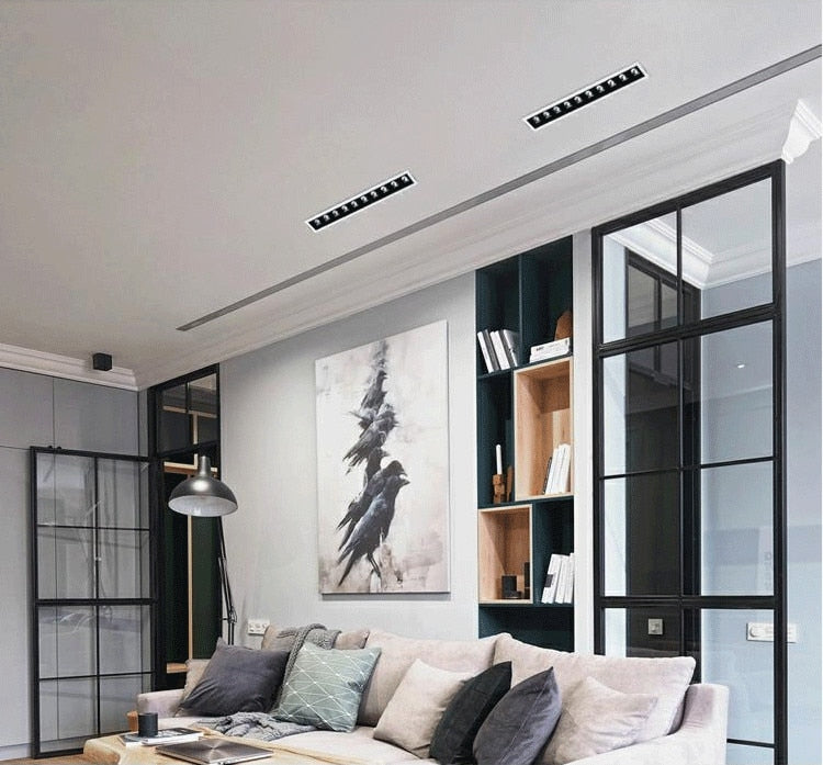 Dimmable Recessed Strip LED Ceiling Lights 2w 4w 6w 10W 20W 30W COB LED Downlights AC85~265V LED Strip Lamp Indoor Lighting