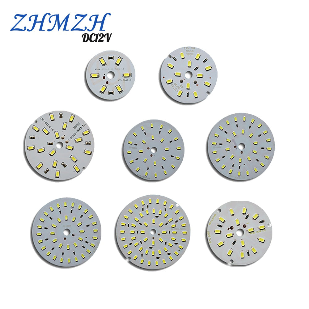 LED Chip 3W 5W 7W 9W 12W 15W 18W 24W 10pcs/lot DC12V Low Voltage White Light Source Round SMD 5730 Lamp board For Downlight