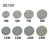 LED Chip 3W 5W 7W 9W 12W 15W 18W 24W 10pcs/lot DC12V Low Voltage White Light Source Round SMD 5730 Lamp board For Downlight
