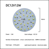 LED Chip 3W 5W 7W 9W 12W 15W 18W 24W 10pcs/lot DC12V Low Voltage White Light Source Round SMD 5730 Lamp board For Downlight