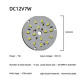 LED Chip 3W 5W 7W 9W 12W 15W 18W 24W 10pcs/lot DC12V Low Voltage White Light Source Round SMD 5730 Lamp board For Downlight