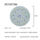 LED Chip 3W 5W 7W 9W 12W 15W 18W 24W 10pcs/lot DC12V Low Voltage White Light Source Round SMD 5730 Lamp board For Downlight