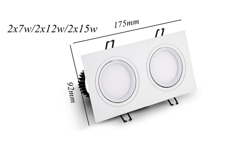 ACETIDE Recessed Double LED Dimmable Downlight COB 7W - 30W Spot Decoration Room Ceiling Lamp AC 220V LED Panel Lights Hotel Room