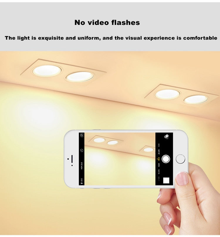 ACETIDE Recessed Double LED Dimmable Downlight COB 7W - 30W Spot Decoration Room Ceiling Lamp AC 220V LED Panel Lights Hotel Room