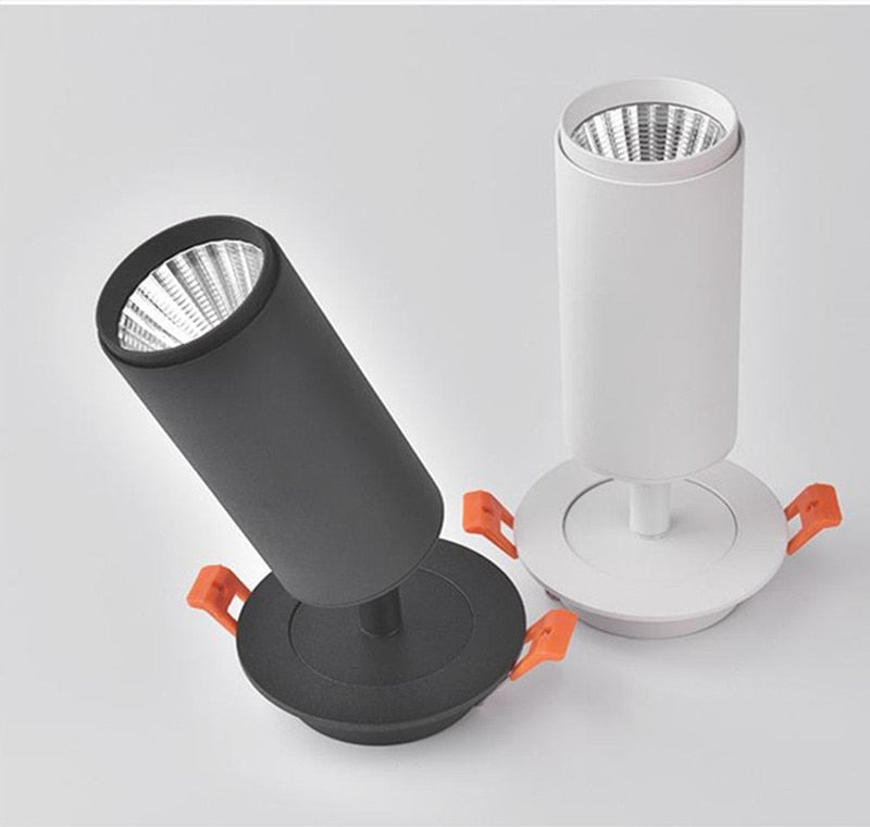 Dimmable Embedded COB Ceiling 7w 12w  AC85-265V Rotate 360 Degrees Bull&#39;s Eye Spotlight LED  Downlight Warm White Home Lighting