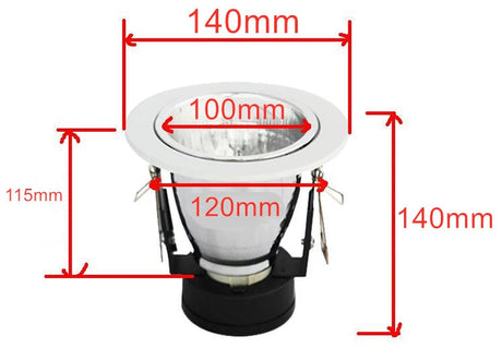 LED Downlight 4 inch E27 White Round Recessed Casing Downlight Holder Spotlight