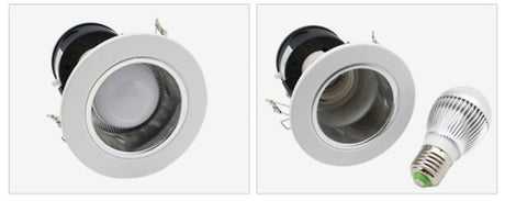 LED Downlight 4 inch E27 White Round Recessed Casing Downlight Holder Spotlight